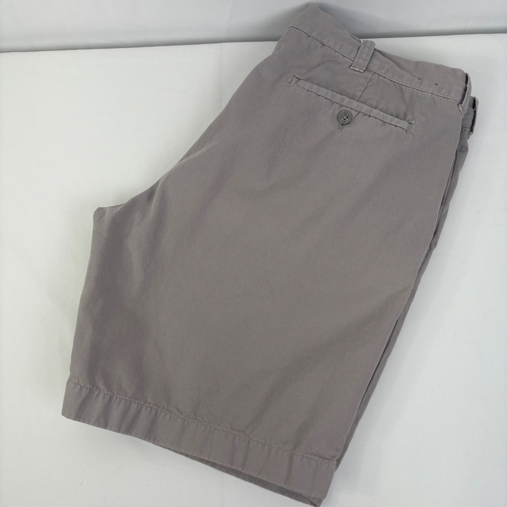 J.Crew Stanton Shorts Mens Gray 100% Cotton Flat Front Chino Shorts 9 Inseam 38